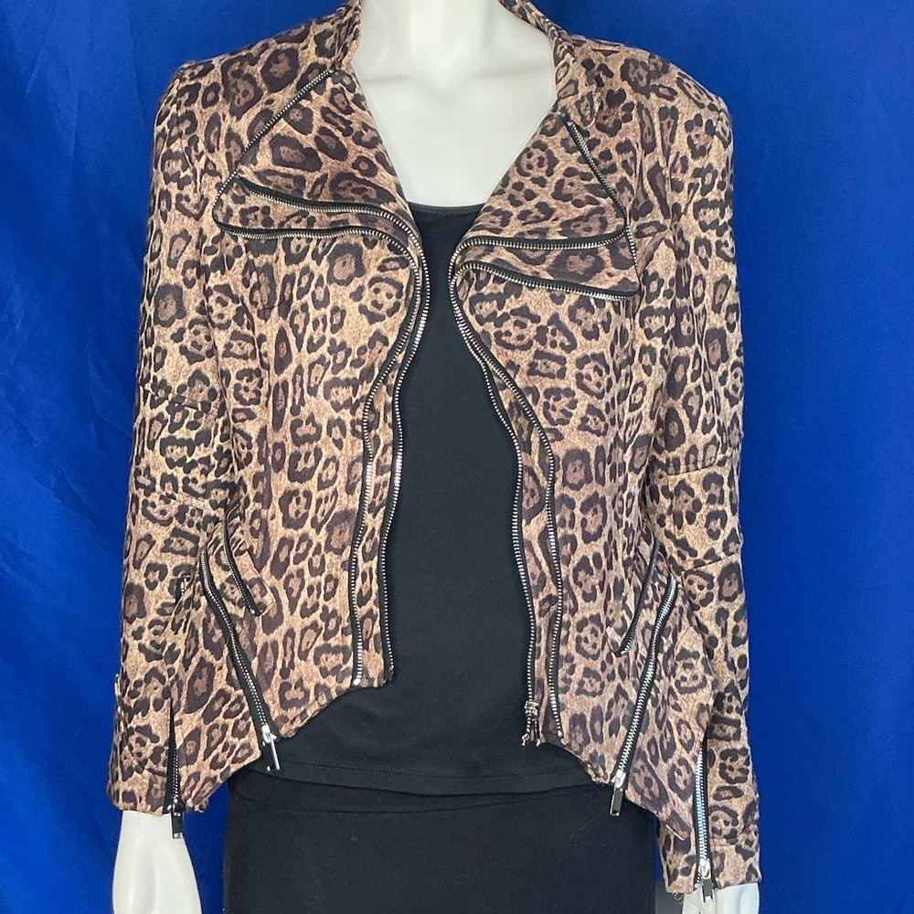 Adore Leopard Print Leather Jacket